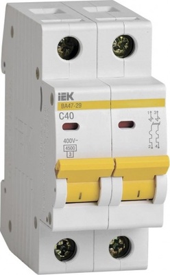Автоматический выключатель IEK ВА47-29 2Р 40А 4,5кА С [MVA20-2-040-C]