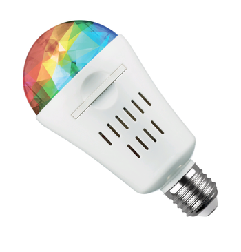 Лампа светодиодная 4Вт Е27 A60 230В проекционная со сменными паттернами RGB DISCO